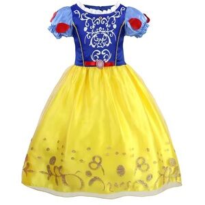 NEW Disney Snow White Princess Dress – Sparkly Sequin Mesh Party Gown Queen